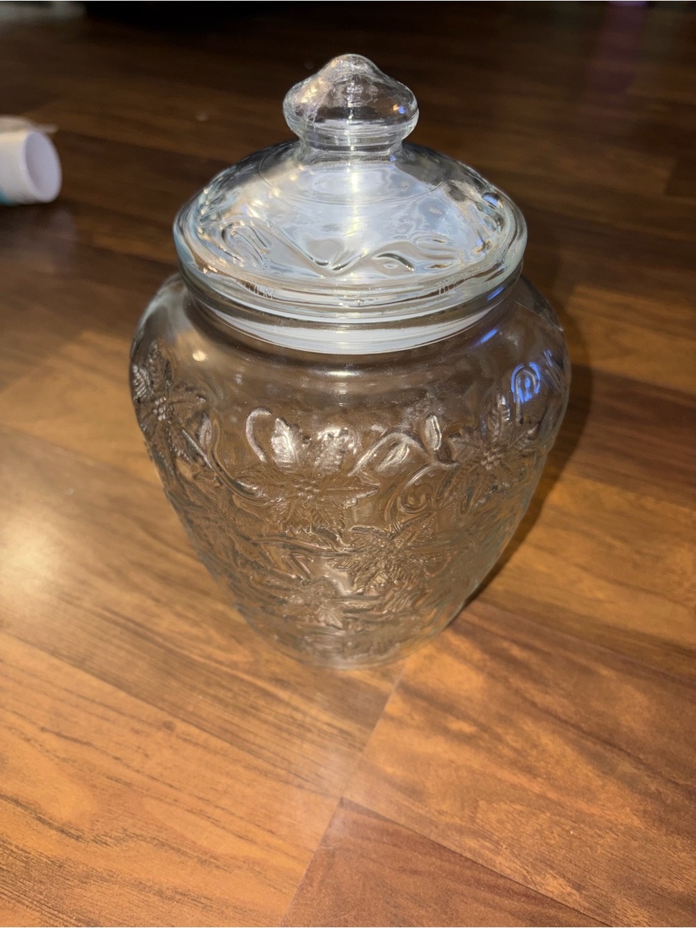 Vintage Princess House Fantasia Fine Crystal Canister Jar Lid Floral USA Label